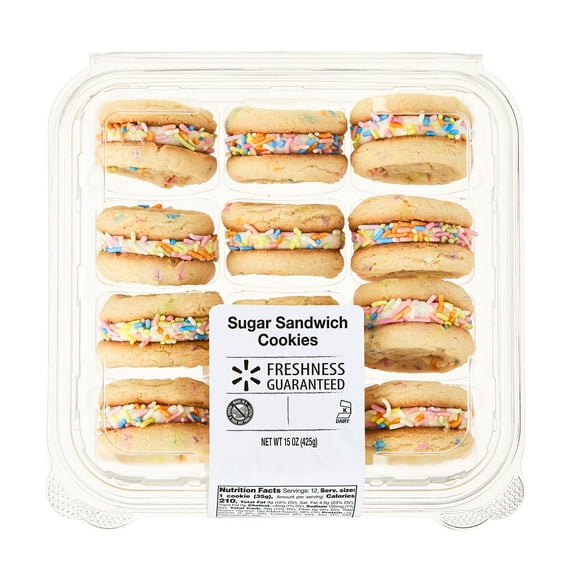 Freshness Guaranteed Sugar Sandwich Cookie with Butter Cream Icing, Shelf Stable, 12 Count