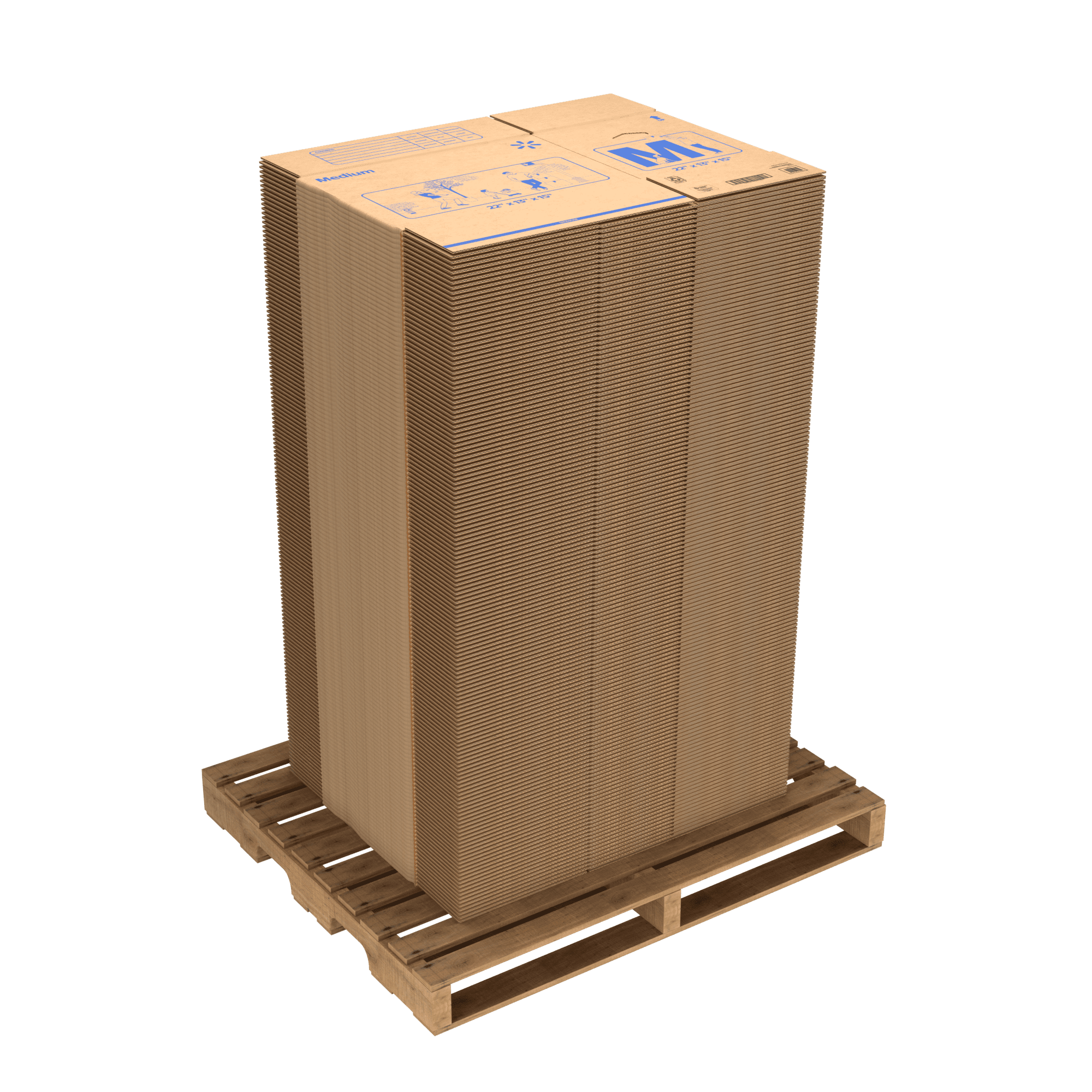 Walmart 22X13X15 Medium Boxes, 200-CT Pallet