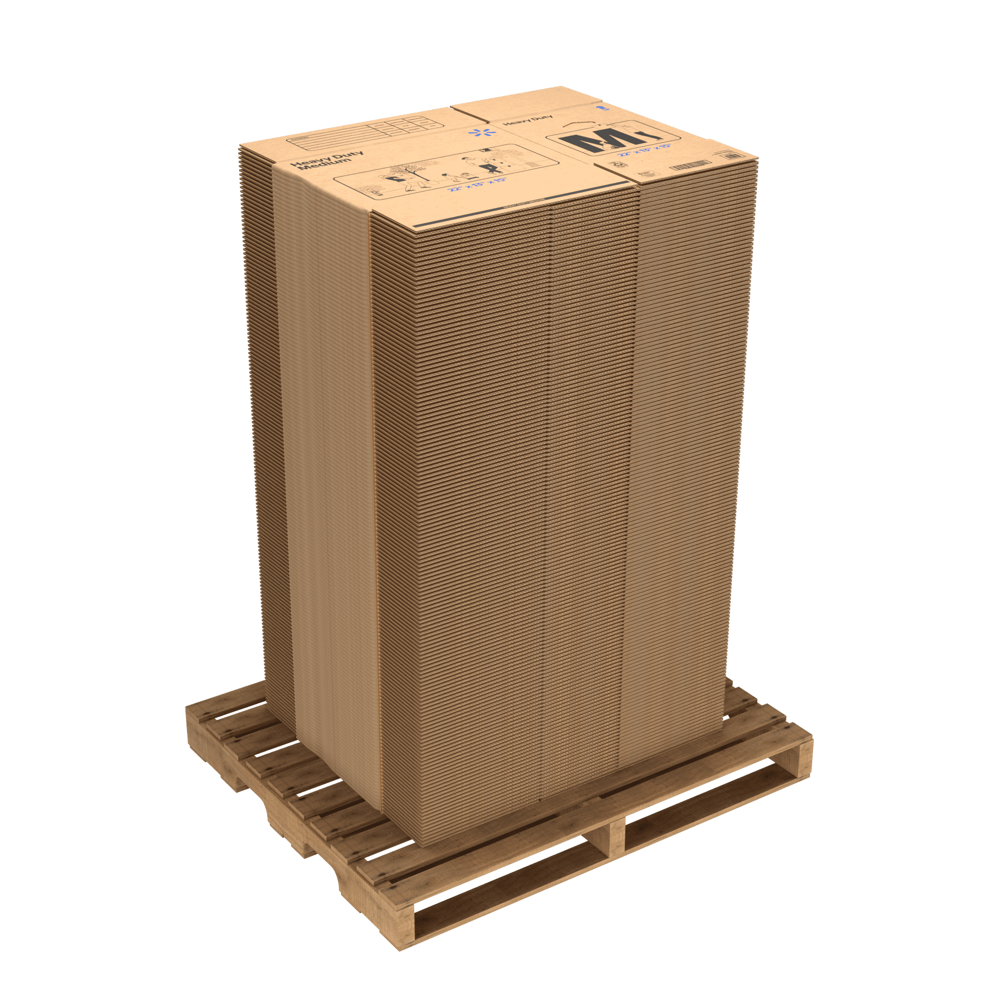 Walmart 22X13X15 Medium Heavy Duty Boxes, 135-CT Pallet