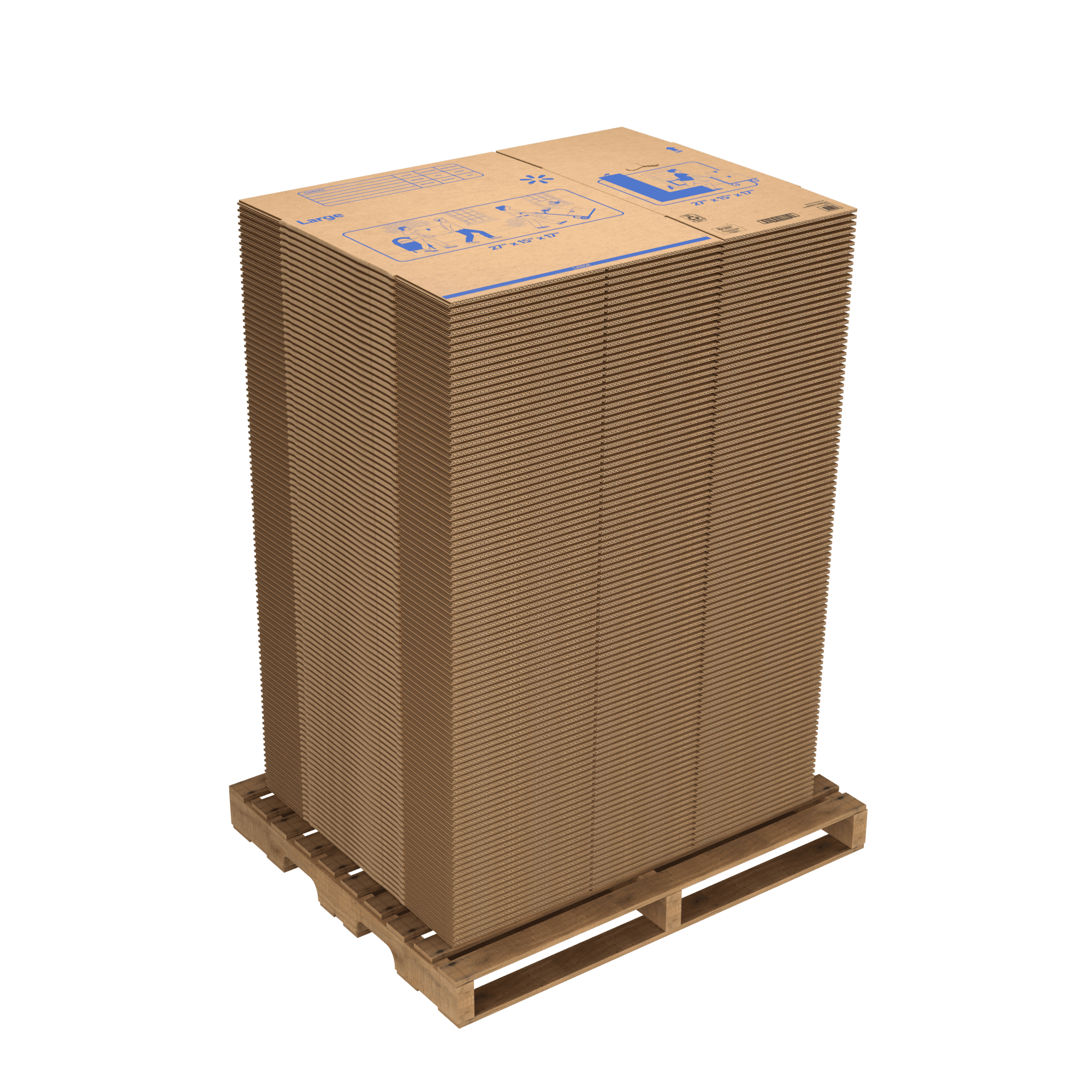 Walmart 27x15x17 Large Boxes, 150-CT Pallet