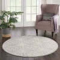 Walmart Bliss Modern Floral Ivory/Grey 5'3" x Round Area Rug, (5' Round)