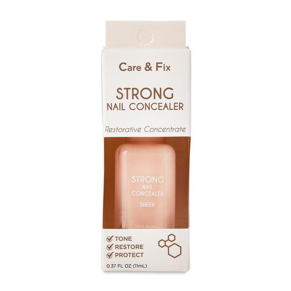 Walmart Care & Fix Strong Nail Concealer, Clear, 0.37 fl oz