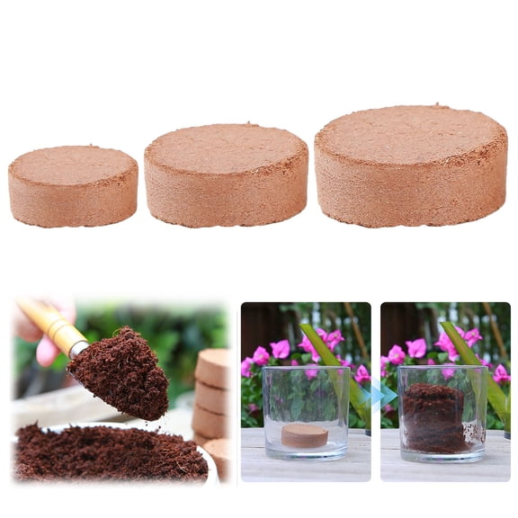 Walmart Clearance! Compressed Coco Coir Fiber Potting Soil, Expanding Organic Coco Coir Pellet Fiber Soil, Peat Soil Pellets Seeds Starting Plugs for Vegetables Expandable Coconut Fiber Potting Soil