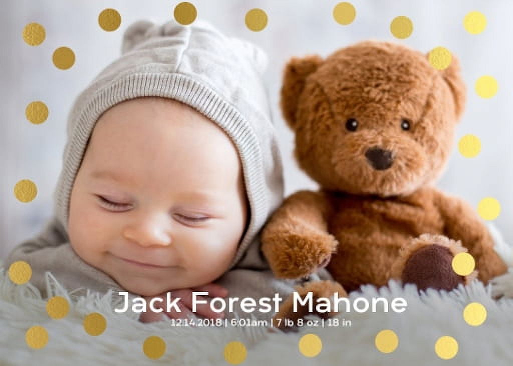 Walmart Custom 5x7 Premium Gold Foil Photo Cards with 120 lb Card Stock and Return Address Printing
