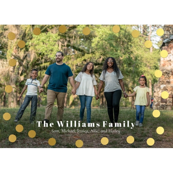 Walmart Custom 5x7 Premium Gold Foil Photo Cards with 120 lb Card Stock and Return Address Printing