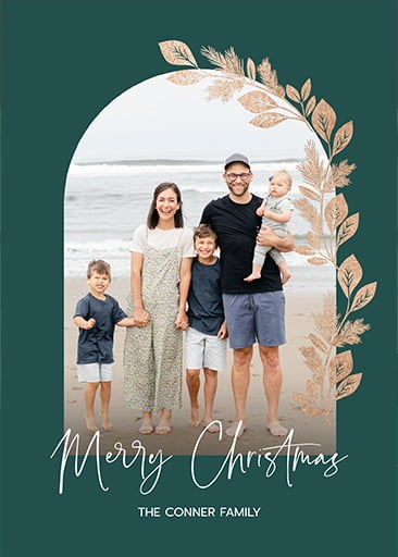 Walmart Custom 5x7 Premium Gold Foil Photo Cards with 120 lb Card Stock and Return Address Printing