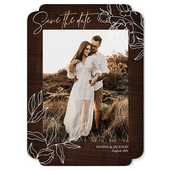 Walmart Custom 5x7 White Elegant Corner Photo Cards with 120 lb Card Stock and Return Address Printing