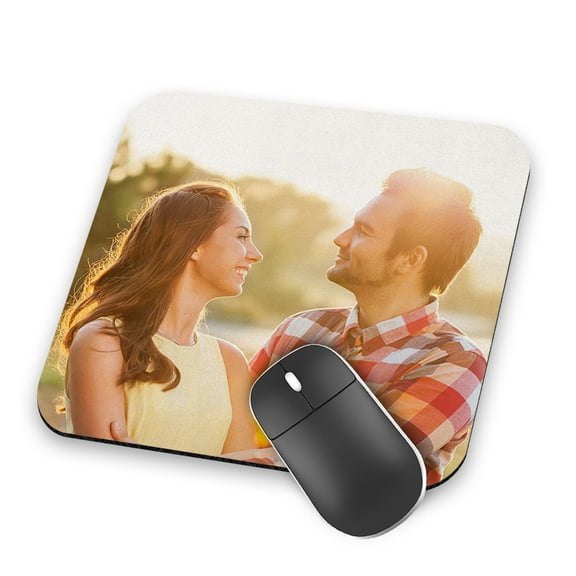 Walmart Custom 9.25x7.5 Black Cloth Cover Photo Mousepad