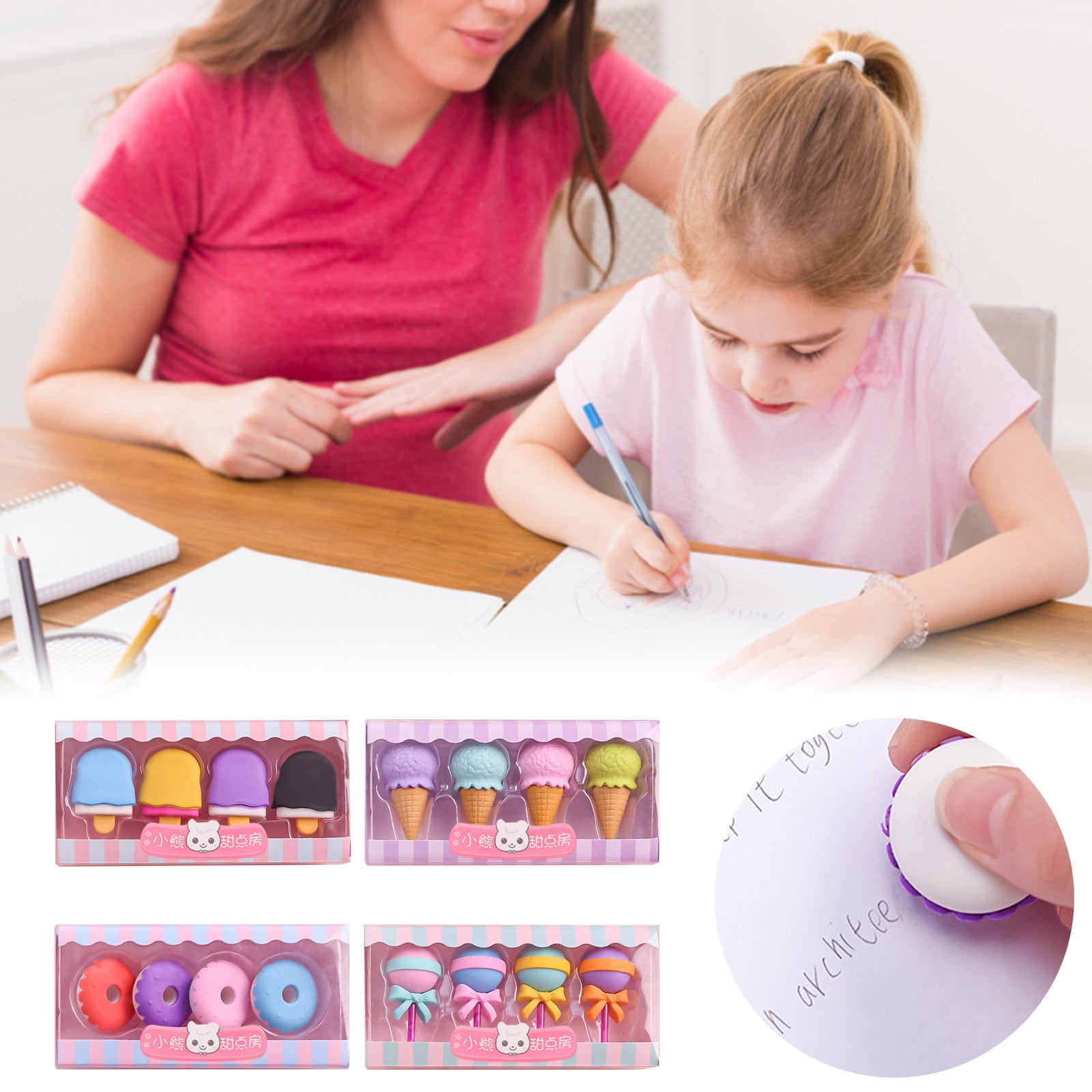 Walmart+ Deals, 1 Box of Erasers Erasers Food Erasers Pencil Erasers