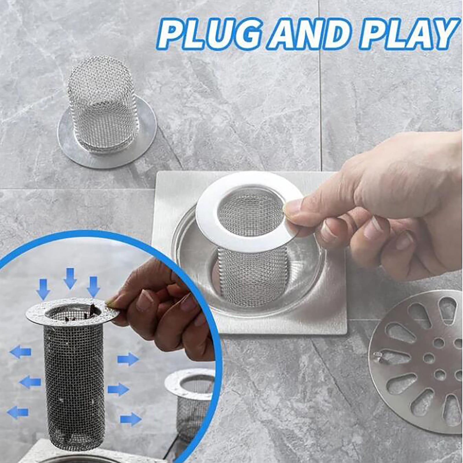 Walmart+ Deals, 1Pc Filter Bathroom Sink Drain Strainer Stainless Steel