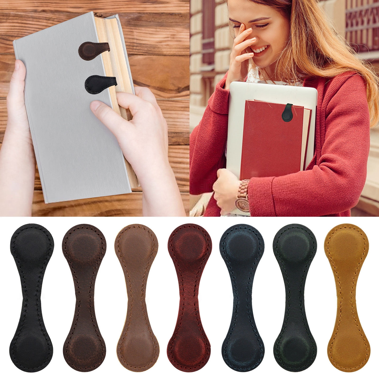 Custom Magnetic Leather Bookmarks - Personalized Engraved Letters, Pull-Up Design Gift For Book Lovers