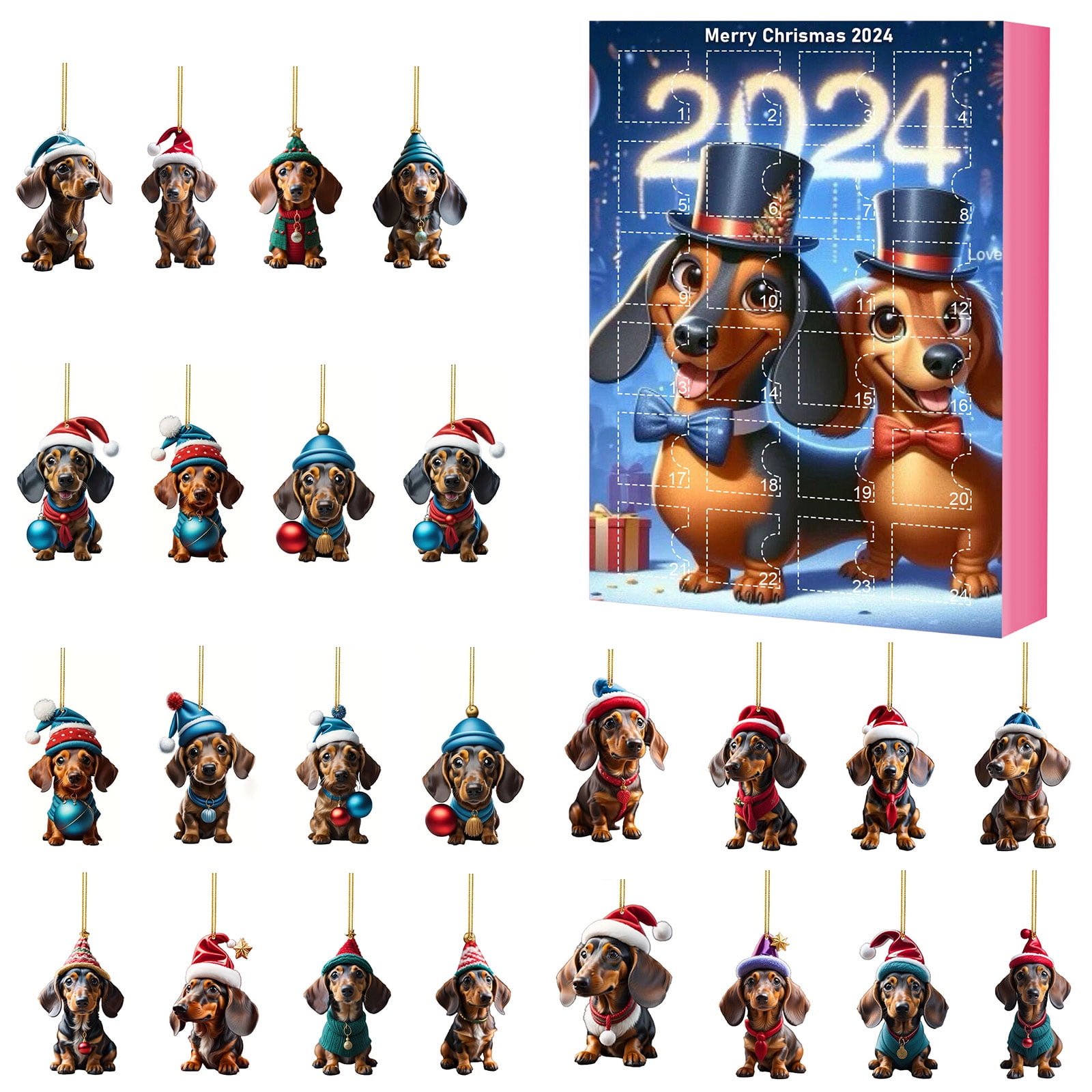 Walmart Deals 2024!1 Set Countdown sets,Dach Shund Countdown Gift Box