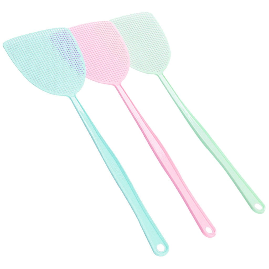 Walmart+ Deals, 3X Plastic Fly Swatters (Green, Pink, Blue) Long