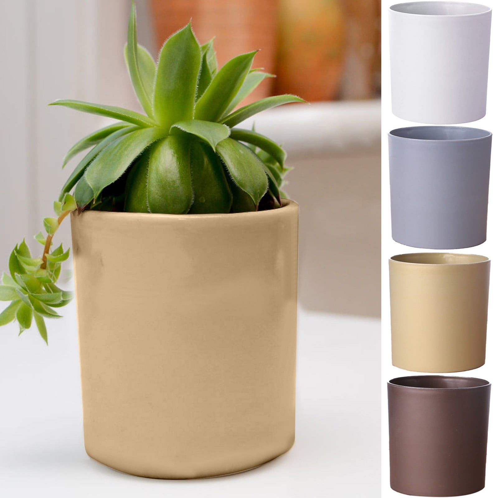 Walmart+ Deals Basin Bucket*1 Ceramic Plant Pots with Hole Cylindrical