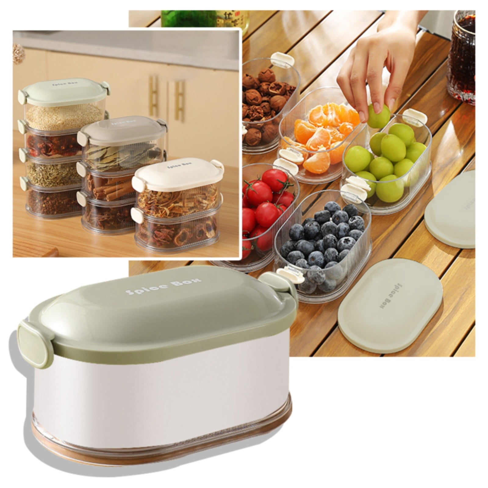 Walmart Deals BnGAJNSeasoning Box,Layer Food Storage Containers With