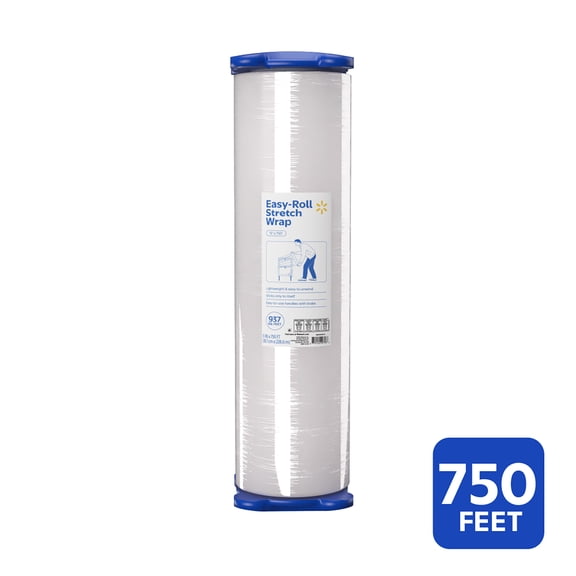 Walmart Easy-Roll Stretch Wrap, Clear, 15" x 750'