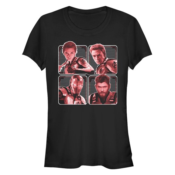 Walmart Exclusive Marvel Juniors' Avengers: Endgame Four Heroes Grid T-Shirt