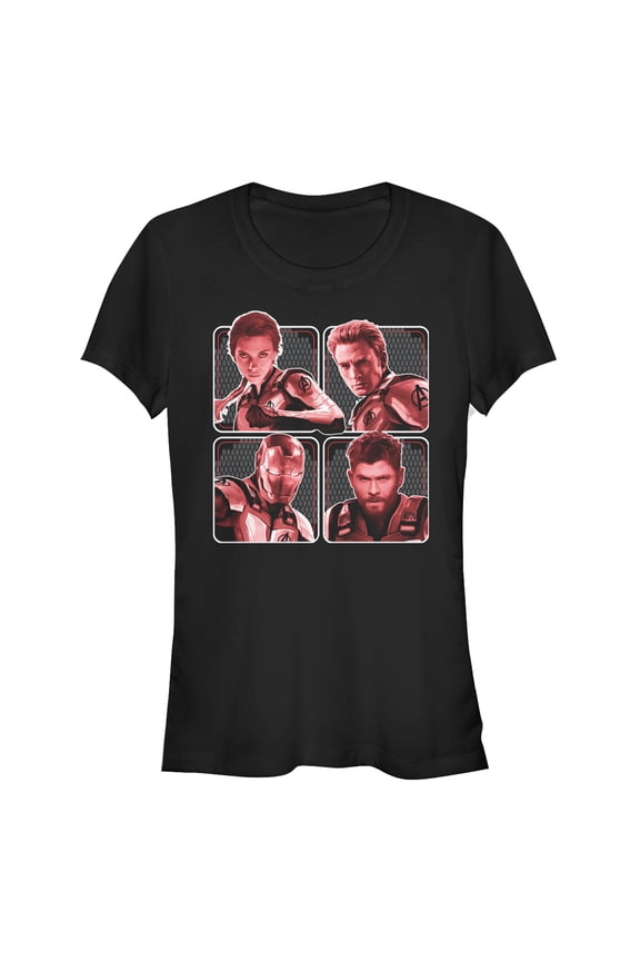 Walmart Exclusive Marvel Juniors' Avengers: Endgame Four Heroes Grid T-Shirt