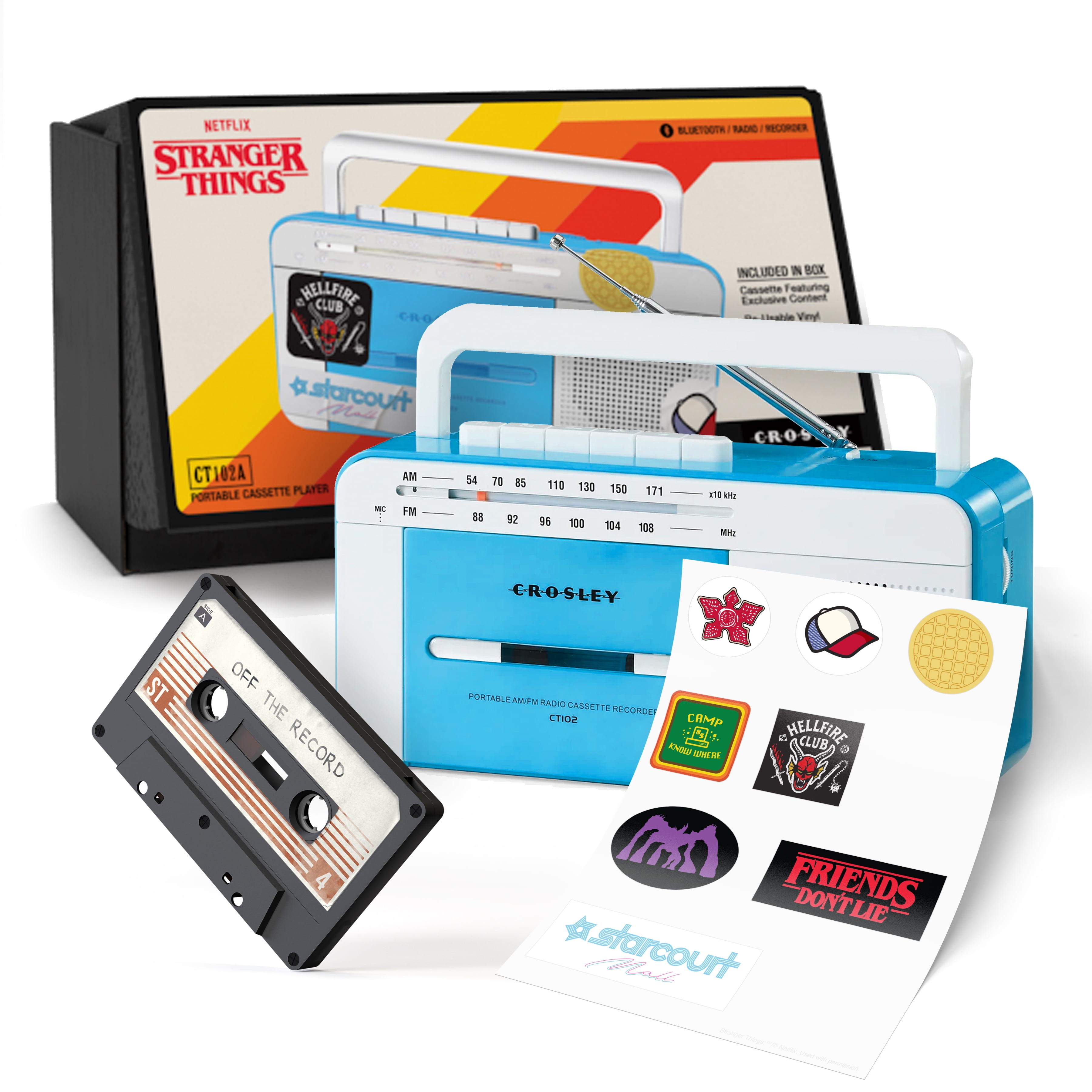 Walmart Exclusive Stranger Things Crosley Cassette Player Bundle - Includes  Crosley Cassette Player and Season 4 Sneak Peak 