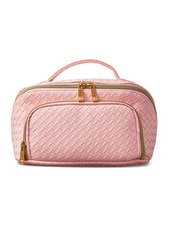 Expanding Cosmetic Bag with Storage Pockets, Pink