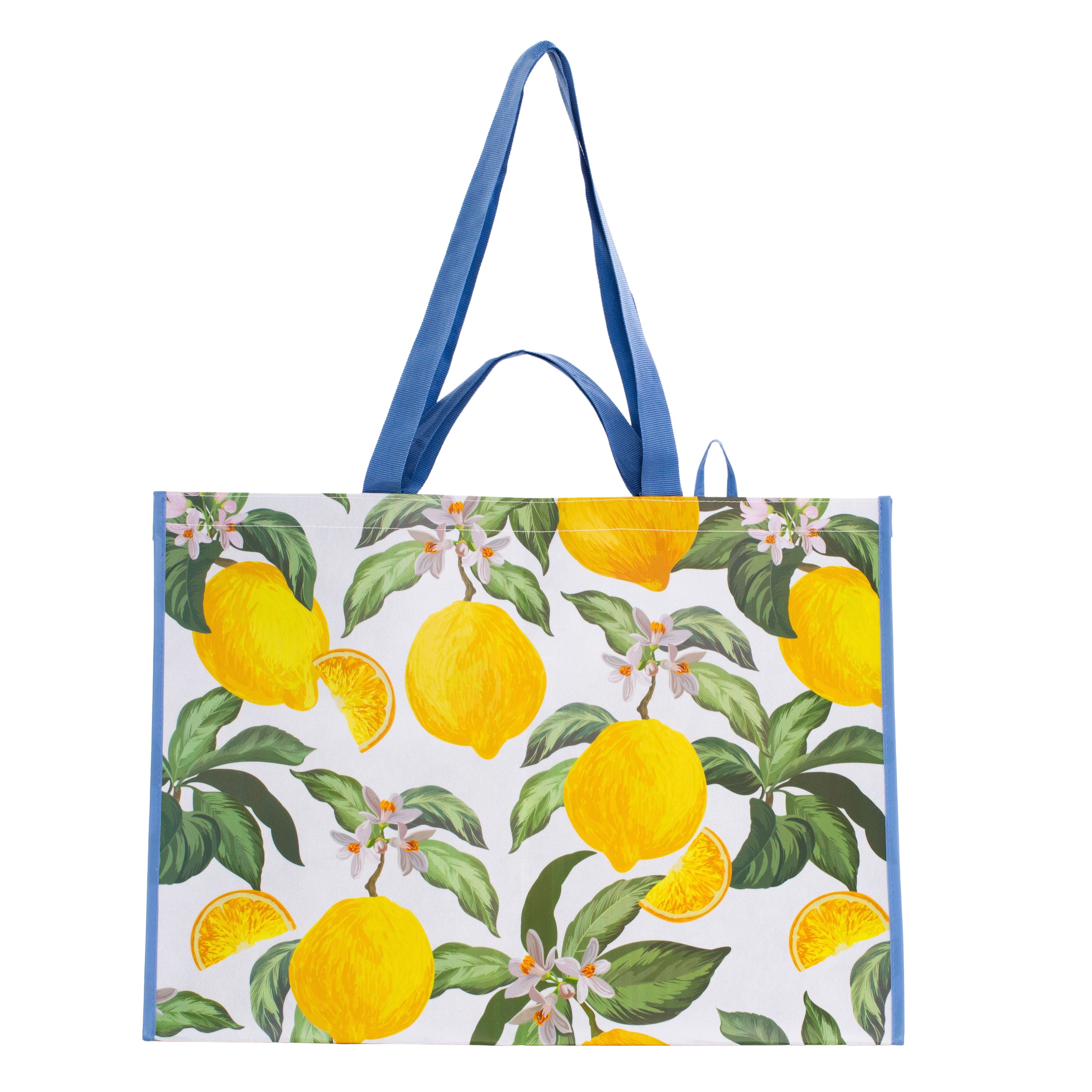 Walmart Extra-Large Reusable Shopping Bag, Grocery Tote Bag with Double Handles, Blue