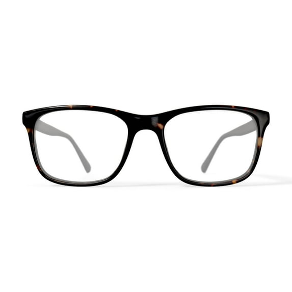 Walmart Men's 0413-08 Square Prescription Eyeglasses with Case, Brown Tortoise