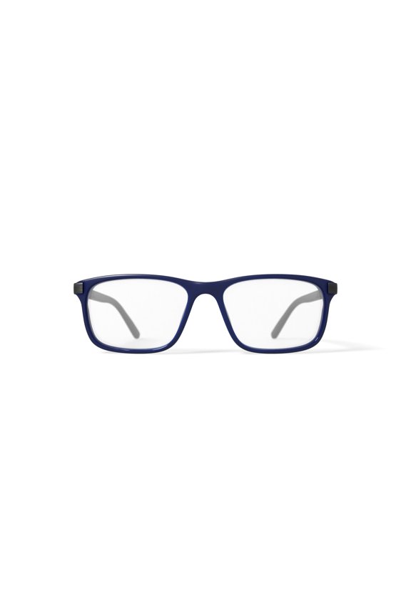 Men's M0501 Square Prescription Eyeglasses with Case, Navy Blue