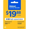 thumbnail image 1 of Walmart Family Mobile Unlimited Talk & Text Monthly Prepaid Plan (4 GB data at High Speed, then 2G*) e-PIN Top Up (Email Delivery), 1 of 3