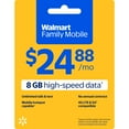 thumbnail image 1 of Walmart Family Mobile Unlimited Talk & Text Monthly Prepaid Plan (8 GB at High Speed, then 2G*) e-PIN Top Up (Email Delivery), 1 of 3