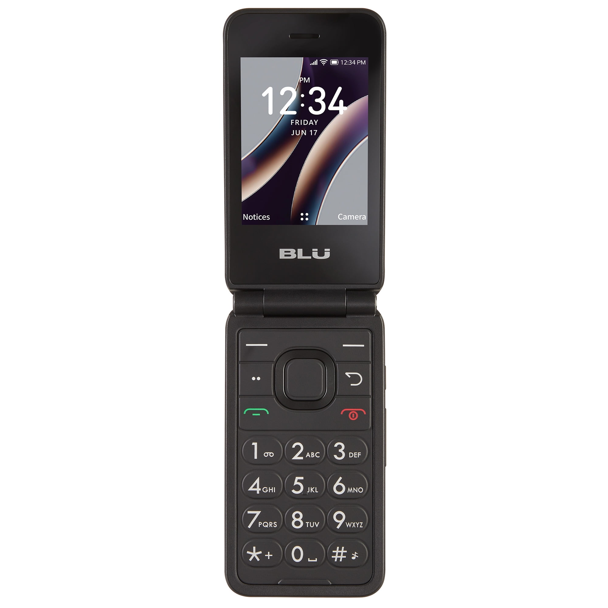 Walmart Family Mobile BLU Flex Flip Phone, 8GB, 4G, Black - Prepaid Feature Phone [Locked to Walmart Famliy Mobile]