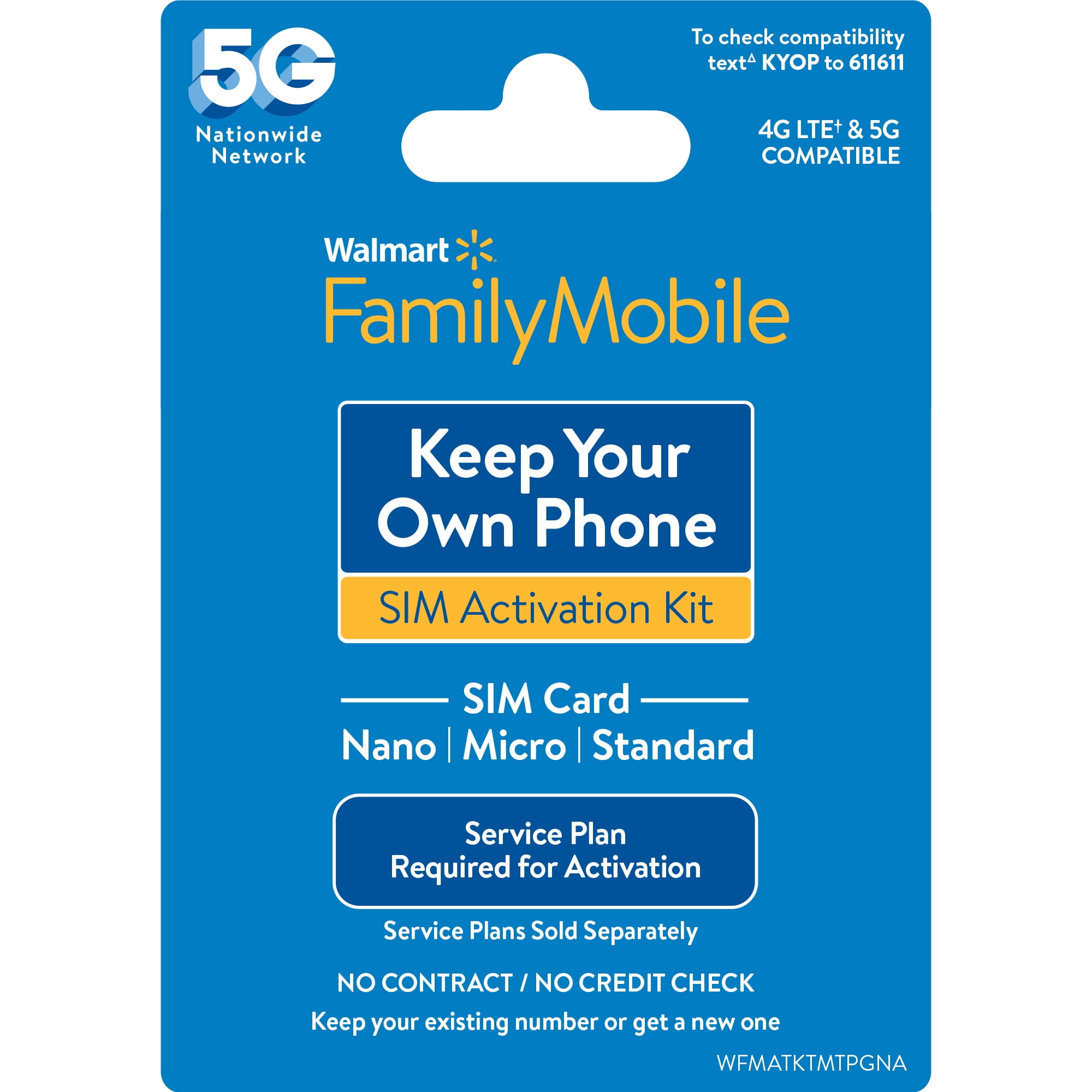 Walmart Family Mobile Keep Your Own Phone SIM Kit 