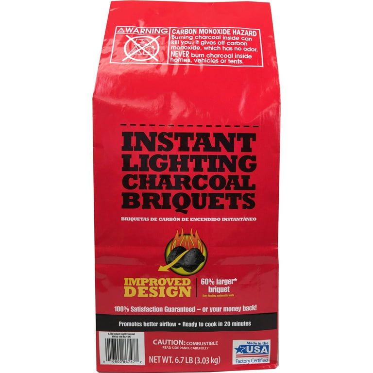 Walmart Grill 6.7lb Instant Light Charcoal Briquettes Walmart