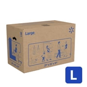 Walmart Large Moving Box, Kraft, 27 in L x 15 in W x 17 in H