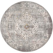 Walmart Meera Grey Traditional 7'10" Round Area Rug