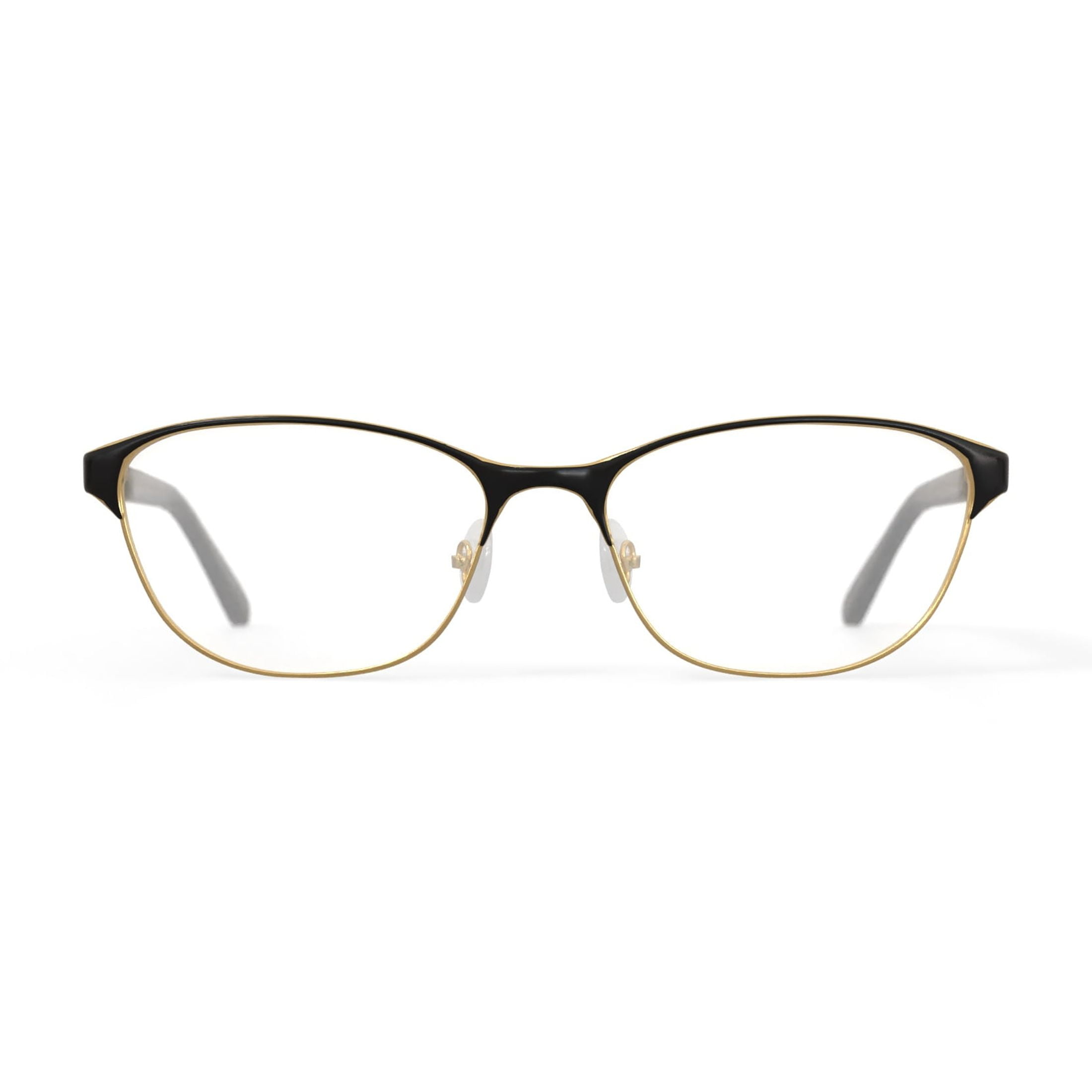 Walmart Men's FM16107 Browline Prescription Eyeglasses with Case, Gold/Black