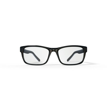 Walmart Designer Looks for Less Adult Plastic Rectangular Eyeglasses with Case Clear / Demo Tint, FM14099, Black, 54-16-140