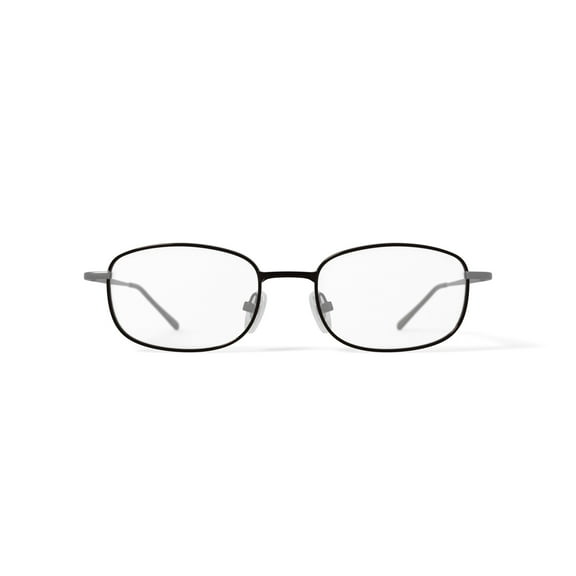 Walmart Men's FM12001 Rectangular Prescription Eyeglasses with Case, Dark Silver