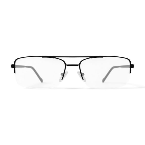 Walmart Men's FM17098 Rectangular Prescription Eyeglasses with Case, Black