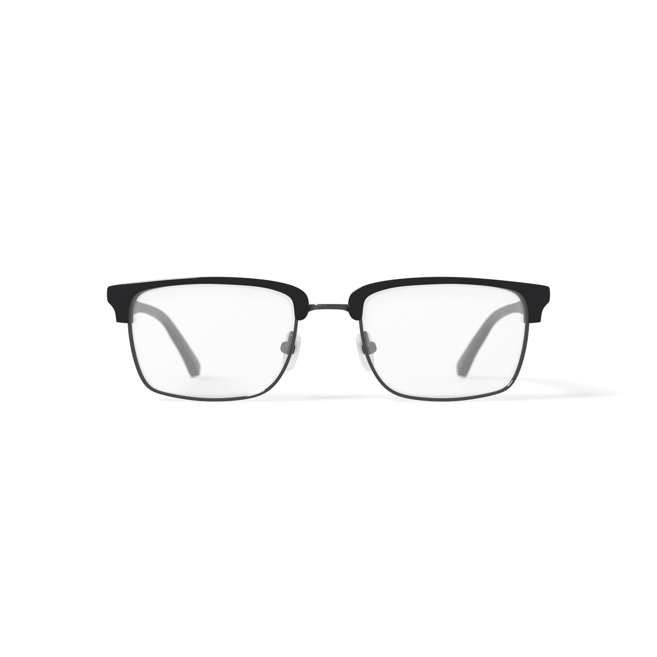 Walmart Men's FM18053A Browline Prescription Eyeglasses with Case, Black/Silver