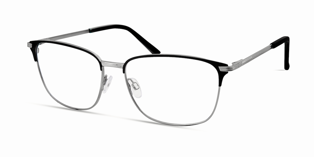 Walmart Men's Rx'able Eyeglasses, Mop44, Black Silver, 57-16-150 - image 1 of 13