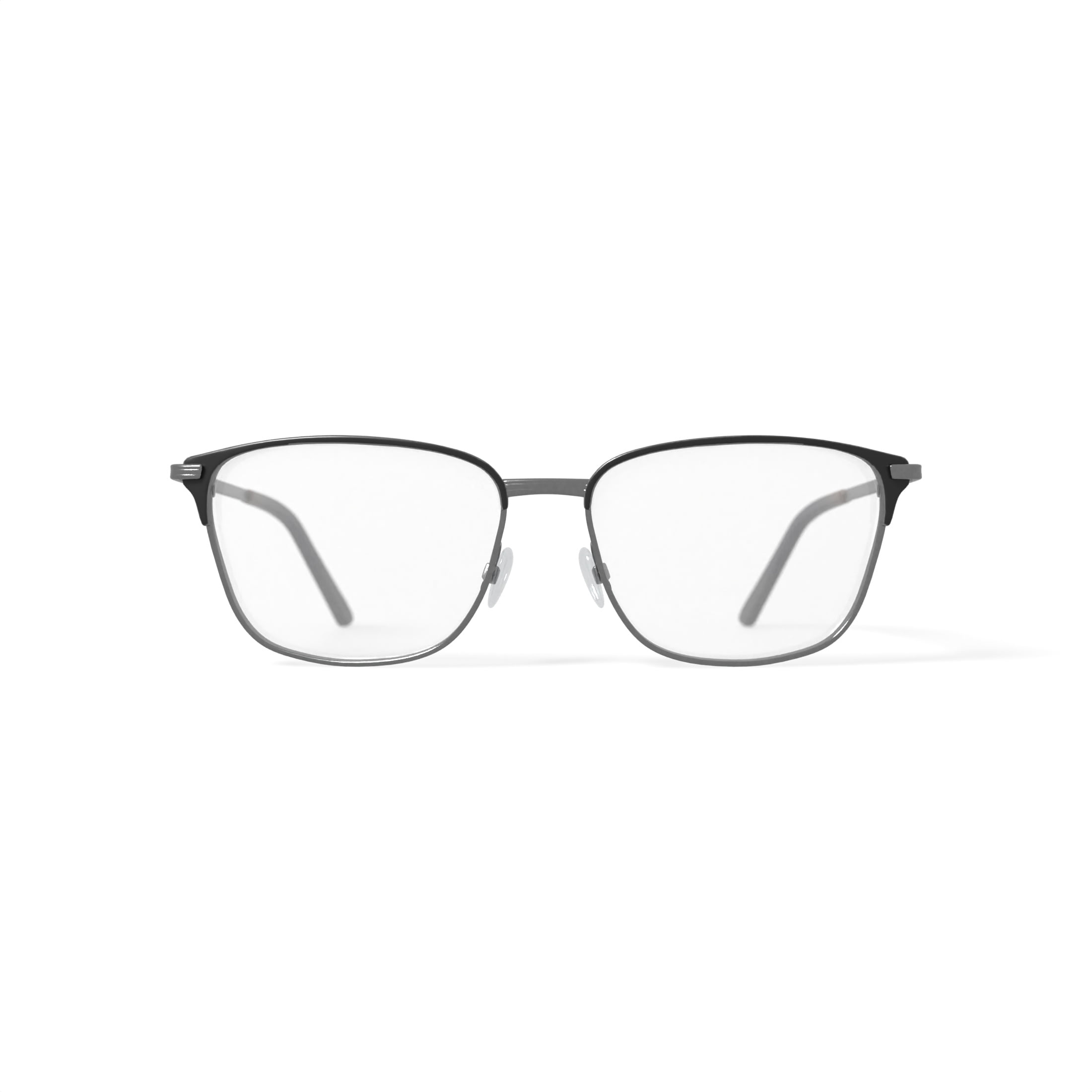 Walmart Men's MOP44 Square Prescription Eyeglasses with Case, Black/Silver