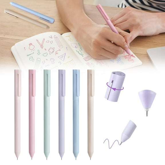 Walmart+ Newyear Savings: Office Supplies, Colored Gel Pens for Note Taking 6Pcs Gel Pens Colored Ink & No Smear Retractable Cute, Made of Plastic