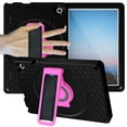 thumbnail image 1 of for Walmart ONN 10.1 Inch 3 Gen 2022 Kids Case with 360 Rotating Kickstand Hand Strap, Removable Shoulder Strap, Rugged Shockproof Heavy Duty Protection Case (Model:100071485), Black+Rose, 1 of 10