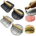 thumbnail image 1 of Walmart Outlet! Aminojy 6.3In Round Burger Press Grilling Tool for Burgers, Heavy-Duty Cast Iron Smash Meat Steak, Non-Stick Round Hamburger Press for Burgers, Bbq Cooking (Wood Handle), 1 of 9