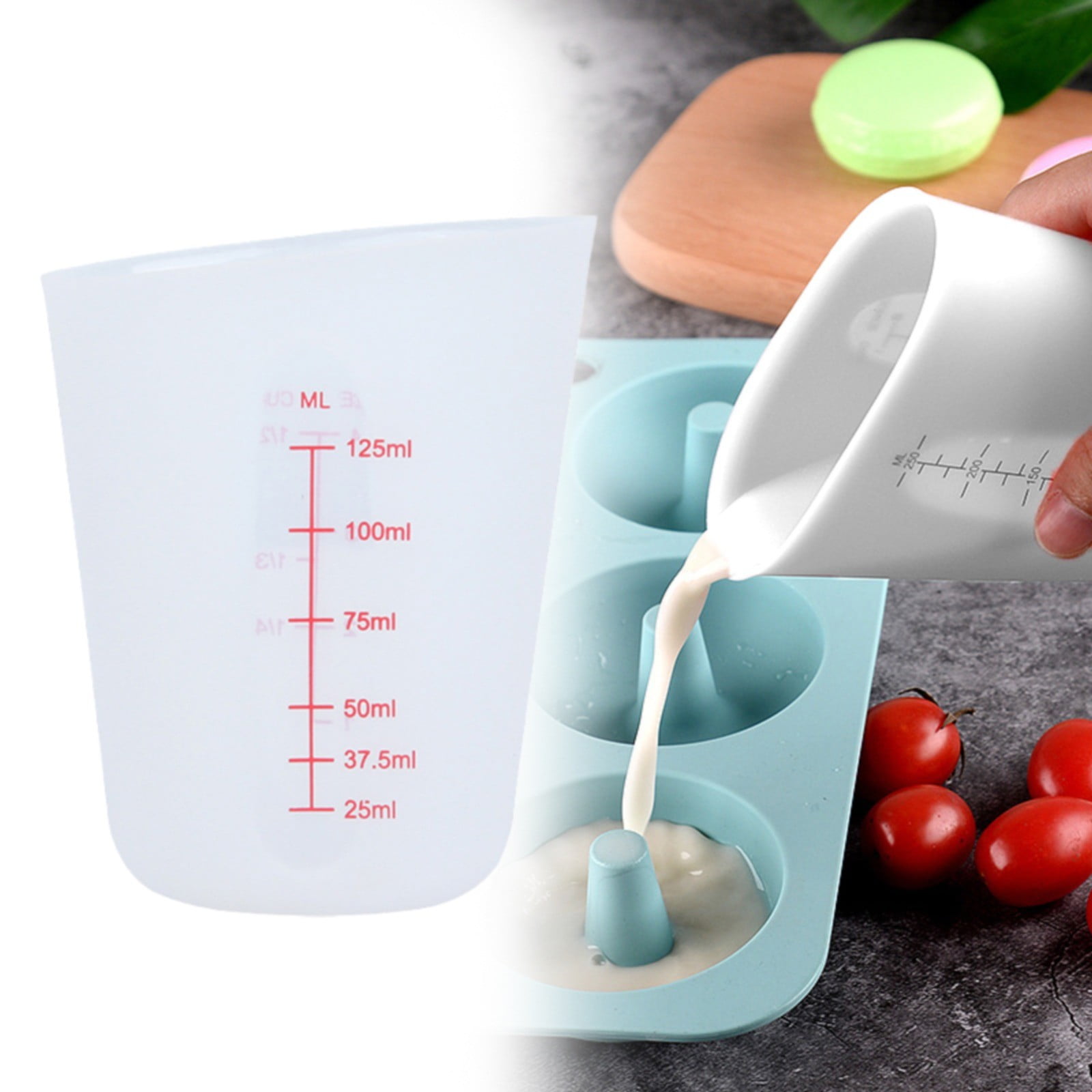 Walmart Outlet! Aminojy 8 Ounces Silicone Measuring Cups, Measures