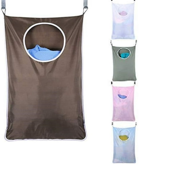 Walmart Outlet! Aminojy Durable Hanging Laundry Hamper Bag, Fast Drying Portable Space Saving Storage Bag, + 2 Stainless Steel Hooks + 2 Strong Suction Cups for Bedroom, Nursery, Dorm Or Closet