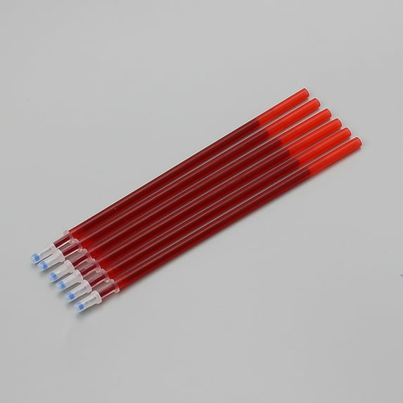 Walmart Outlet!Water Soluble Fabric Markers (2Ml) - Washable Cloth Pens for Sewing/Quilting, Tailor Chalk Pens with Fine & Bold Tips(Red,6 Water-Soluble Pen Refills)