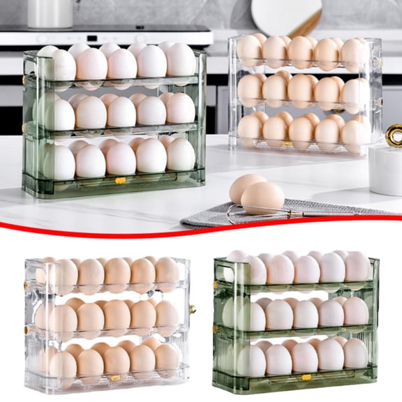 Walmart Pallets! Aminojy 3 Layer Egg Holder for Fridge, Automatic Rolling Egg Dispenser for Refrigerator, Space-Saving Egg Organizer/Storage/Container/Tray for Refrigerator Holds Up
