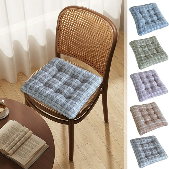 Walmart Plush Seat Cushion | 15.75x15.75in | Non-Slip Square Chair Pad for Dining, Office, Home | Soft Polyester Fabric, Breathable, Stress-Relief Gray, Purple, Coffee, Green, Blue