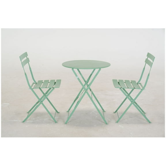 Walmart SR Steel Patio Bistro Set, Folding Outdoor Patio Furniture Sets, 3 Piece Patio Set of Foldable Patio Table and Chairs